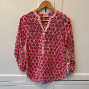 Stylish Pink Patterned Women's Blouse